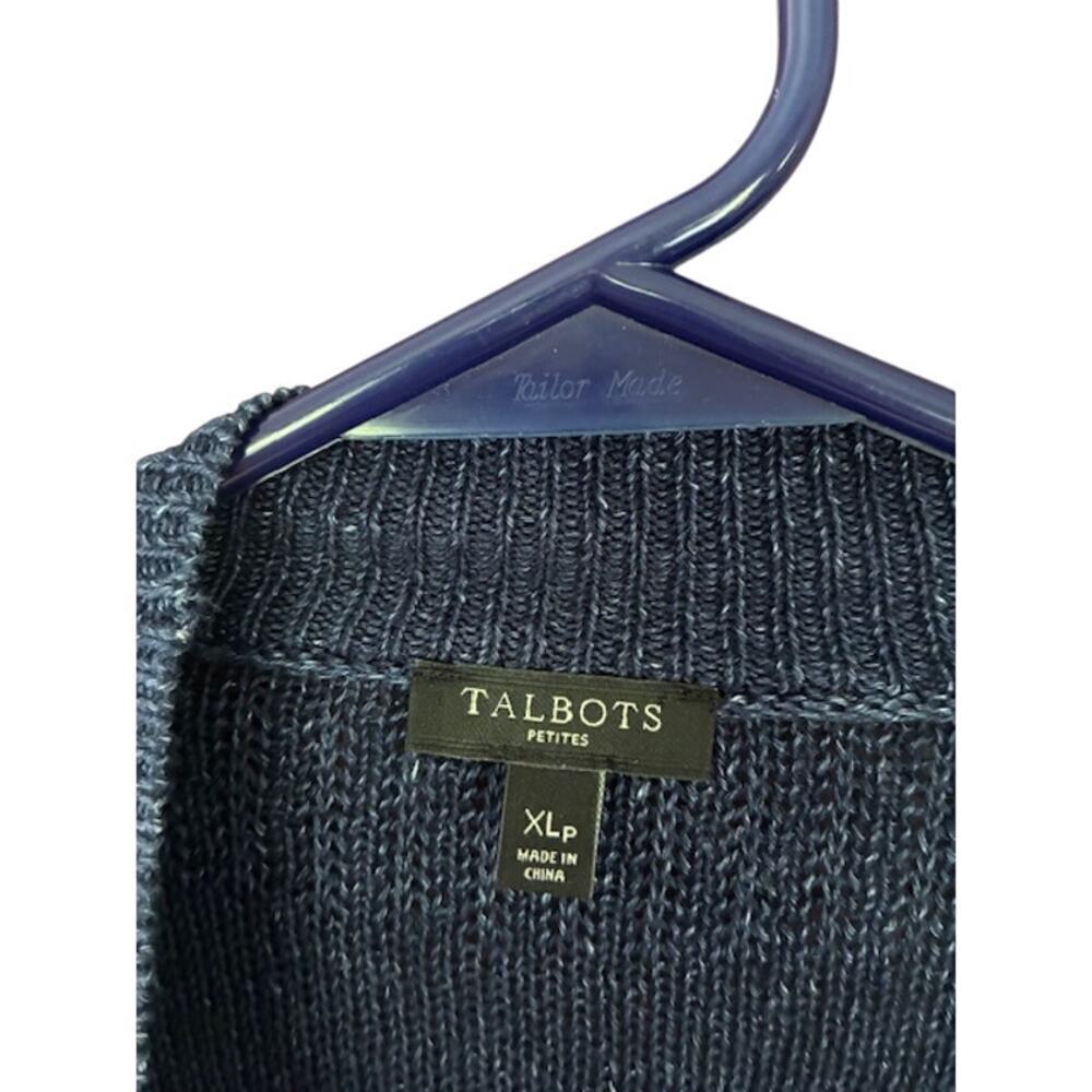Talbots 100% Linen Long Blue Open Cardigan Sz XL - Picture 2 of 7